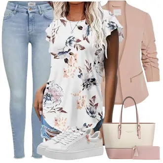 Jeans Outfits mit Rosa Anzug LongBlazer/Boyfriend Blazer/Lederjacke für Männer/Lederjacke/Blazerjacke/BlusenBlazer/Lässiger Blazer/Eleganter Blazer/KurzBlazer Vila "Perfekt für den Frühling"