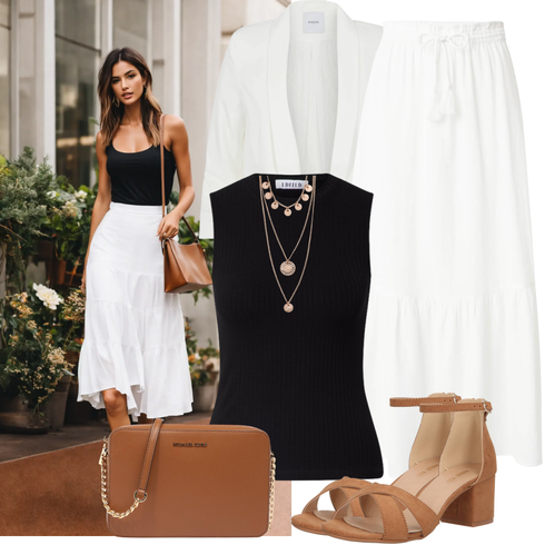 Comment poter Rose/Doré Ensemble de Bijoux/Collier Tendance/Collier Richement Orné/Collier Pilgrim avec Blanc/Crème Short Grande Taille/Robe Grande Taille VERO MODA