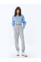 Pocketed Waist Tied Three Thread Jogger Sweatpants