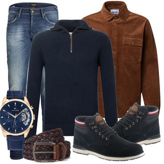 Outfit mit Blau Stiefel Tommy Hilfiger "Alltags Outfit"