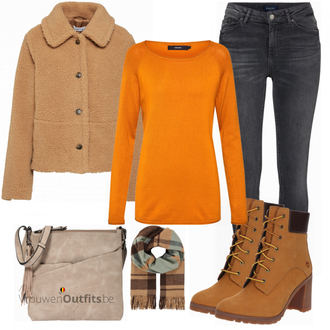 Outfit met bruin Laars Timberland "VERO MODA Pullover"