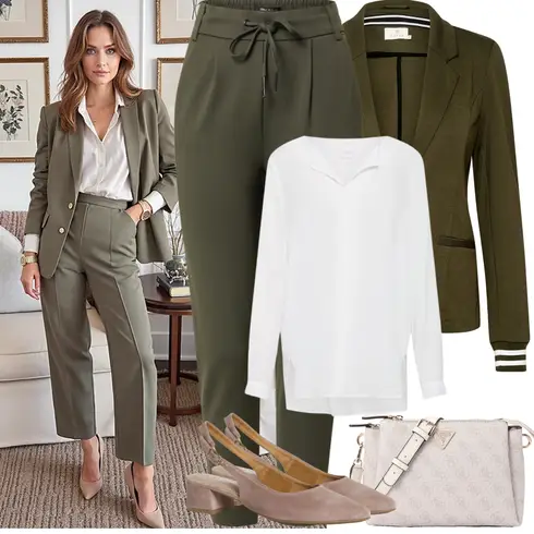 Comment poter Gris/Blanc/Crème/Kaki/Marron/Beige Chemisier à Manches Longues/Chemisier à Col Montant/Chemisier en Mousseline Oversize/Body Chemise/Chemisier Oversize/Chemisier à Bouton/Chemisier Long/Chemisier-tunique/Chemisier à Enfiler/Chemisier Grande Taille Vila avec Vert foncé/Kaki/Vert Manteau/Blouse et Tunique/Chemisier Grande Taille/Costume Veste de Blazer/Blazer Chemisier/Blazer Boyfriend/Blazer Casual/Veste en cuir pour hommes/Blazer en Coton/Blazer Élégant/Blazer en Tricot/Blazer Court/Veste en Cuir pour Homme/Veste en Cuir Kaffe