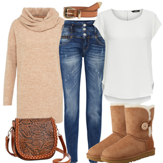 Outfit mit Braun Stiefel UGG "Bailey"