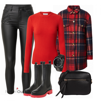 Outfit mit Rot Sweatshirt Edited "Alltagsoutfit"