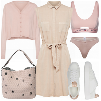 Outfit mit Beige Unterhose Calida "About You Tender"