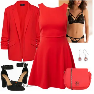 Party Outfits mit Rot Kleid Große Größe VIERVIER "Stylischer Look für die Feier"