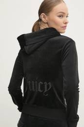 Velur pulover ROBERTSON JEWELLED VELOUR HOODIE rna barva, s kapuco, JCBAS224814
