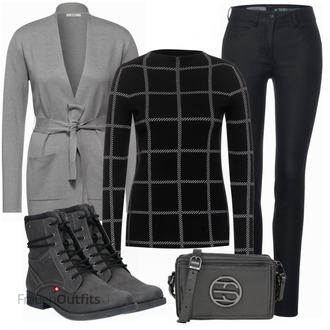 Outfit mit Schwarz Stiefel Tom Tailor "Modisches Freizeit Outfit"