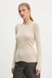 Pulover enski, be barva, D25310-D767