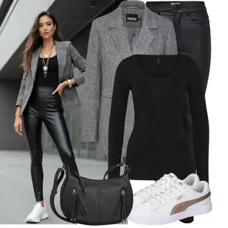 Frühlings Outfits Edel mit Schwarz Winterjacke/High Waist Jeans/Slim Fit Jeans/Push up Jeans/Leder Schuhe/Jeans mit Schlitz/Thermojeans/Biker Jeans Only, Tom Tailor "Stilvoller Look für den Frühling"Look: Nahtlos, Wetlook, Trendige, Schlichte, Elegant, Edel, 20er Jahre, Classic, Stil, Indoor, Casual, Empire, Schick, Boho, Moderne, Western, Feine