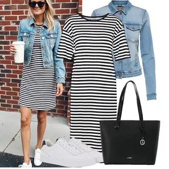 Outfit mit Weiß/Creme Plateau-Sneaker/Sneaker Mit Seitlichem Reißverschluss/Schmaler Sneaker/Skateschuh/Sneaker Low Tommy Hilfiger "Leichte Frühlings Outfits"