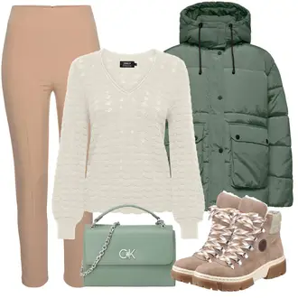 Outfit s Khaki/Světle Zelená/Zelená/Tmavě Zelená Nafukovací Bund/Parka Přechodová Bund/Vojenské Bund/Bundeswehr Parka/Neobvyklá bunda/Udržitelná bunda/Zimní Parka/Zimní Bund/Puchová Bund/Letní peřová bunda Only "Perfekt na podzim"