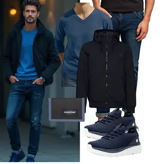 Stehkragen Outfit mit Windbreaker Jacke/Leichte Jacke solid "Freizeit Outfit"