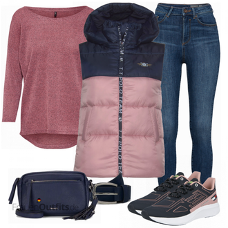 Outfit mit Dunkelrot/Rosa/Lila/Bordeaux 3/4 Bluse/Klassische Tunika/Elegante Tunika/ausgefallene tunika/Festliche Tunika/Lederjacke/Tuniken-Shirt/Bluse Große Größe/Tunika Only "Herbstlicher Look"