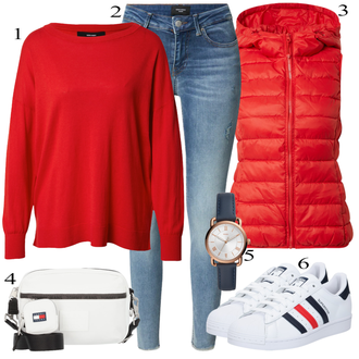 Outfit sa Crvena Jakna narodne nošnje Only "Ležerni look za slobodno vijeme"