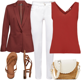 Outfit met wit Rechte Jeans edc "Vrijetijdskleding"