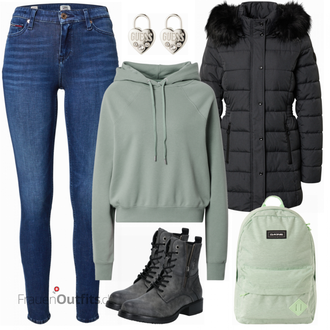 Outfit mit Grau Rucksack Dakine "Bequemer Freizeitlook"