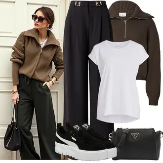 Outfit s Černá Zimní tenisky/Skate Bota/Nízká Teniska/Teniska na platformě/Letní tenisky Puma "Zimní Outfity"