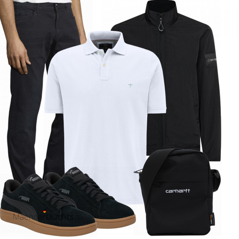 Blau/Weiß Poloshirt Fynch-Hatton kombinieren