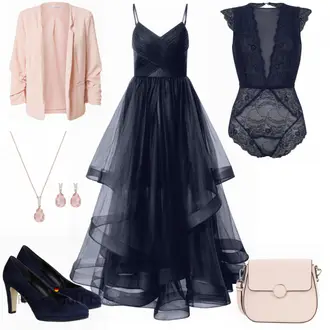 Outfit mit Schwarz Kleid Laona "Traumhafter Abendlook"