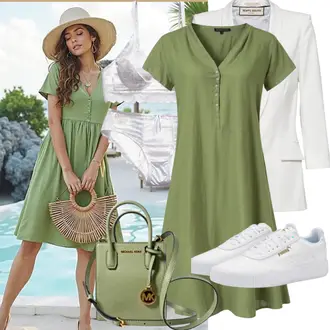 Outfit sa Plava/Svjetloplava Niska Tenisica/Ljetna tenisica/Platnena tenisica/Tenisica s čičkom Lee Cooper "Proljetna odjeća"