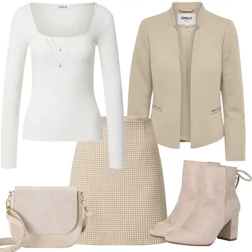 Beige/Braun High Heels Stiefelette/Schnürstiefelette/Gefütterte Stiefelette/Sommerstiefelette/Winter Stiefelette About You kombinieren mit Silber/Rosa/Grau/Weiß Schmuck Feine Kette/Collier/Reich verzierte Halskette Pilgrim