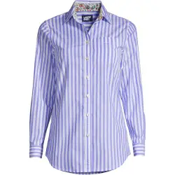 Boyfriend-Bluse mit langen rmeln in Petite-Gre, Damen, Gre: XS Petite, Blau, Baumwolle, by Lands'''' End