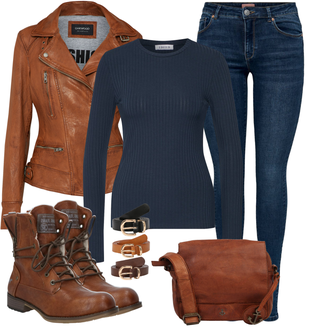Marche tenues avec Marron/Marron foncé/Rose Veste de Printemps/Veste en Cuir Veste en Simili Cuir/Veste de Motard/Bomber en Cuir/Veste d'Automne/Vintage Veste en Cuir Oakwood "Tenue de loisirs"Look: Équitation, Marche
