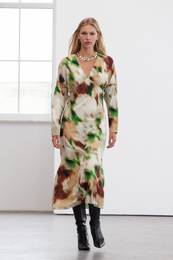 Limited Edition Multicolored A-Line Floral Midi Woven Dress