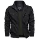 EKLENTSON Herren Arbeitsjacke Workwear Übergangsjacke Cargo Jacke mit Vielen Taschen Schwarz, M