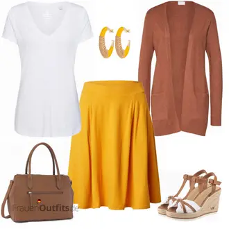 Schicke Outfits Coole mit Orange/Braun/Beige Businesstasche/Tragetasche/Schultertasche/Handgepäck Tasche/Tasche Büro/Schulranzen Tom Tailor "Schickes Alltagsoutfit"Look: Uni, Indoor, Coole, Elegant, Italienische, Old Money, Premium