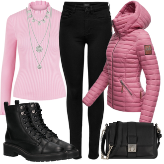 Outfit mit Schwarz Stiefel river island "Winterliches Freizeit Outfit"