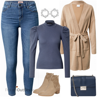 Outfit mit Braun Leder Stiefelette/Klassische Stiefelette Paul Green "Stilvoller Freizeitlook"