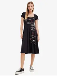 Black Women Patterned Dress Broadway Road - Women