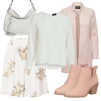 Outfit s Krémová/Bílá Halenkový Top/Halenka s Dlouhým Rukávem/Slip-on Halenka/Halenka se Stojatým Límcem/Kožená bunda pro muže/Crash blůza/Dětská hračka/Sportovní Halenka/Mušelínová Halenka/Blůza s nášivkou na lokti Object "Zimní outfity"