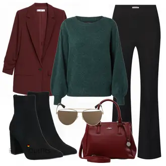 70er Outfit mit Schwarz/Beige/Creme Schlaghose/Bootcut Pant/Business Hose/Anzughose/Flared Leggings/Ausgestellte Hose/Jerseyhose/Lange Hose/Musselin Hose/Hose mit Schlitz Edited "Modischer Look für den Herbst"Look: 70er, Uni, Büro, Outdoor