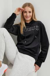 Pulover COUTURE enski, rna barva, s kapuco, V4RQ25 KBXI2