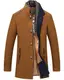 PRIJOUHE Herren Wollmantel Wintermantel Slim Medium Lang Mäntel Übermantel Male, Braun-23, M
