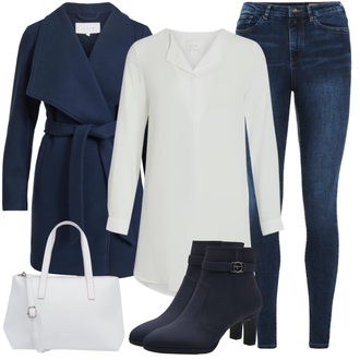 Kombinacije od trapera Skinny sa Svjetloplava/Tamnoplava/Plava Jeggings/Traper Tajice VERO MODA "Jesenski outfiti"