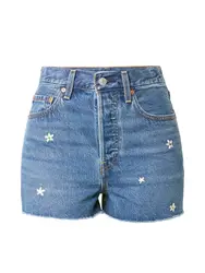 LEVI''''S Shorts ''''RIBCAGE SHORT'''' blue denim / grün / weiß