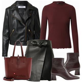 Outfit mit Schwarz/Rot Sweatshirt Only "Herbstlicher Look"