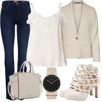 High waist Outfit mit Blau/Dunkelblau/Hellblau T-Shirt/Low Rise Jean/Leder Schuhe/Lederjacke/Slim Fit Jeans/Thermojeans/Jeans mit Schlitz/Low Waist Jean/Push up Jeans/Straight Leg Jean/Winterjacke Only "Stylische Kombination für den Frühling"