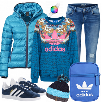 Gazelle Outfit mit Grau Sneaker Adidas Originals "Adidas"