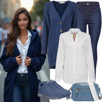 Smart Casual Outfits Sommer mit Weiß/Creme/Lila Bluse & Tunika JdY, Grau/Hellblau/Blau Kleine Tasche/Sportrucksack/Tragetasche/Hüfttasche/Wickeltasche/Schulranzen/Gürteltasche/Gürteltasche/Schultertasche/Gürteltasche/Mannstasche/Reisetasche/Schultertasche FASHION YOU WANT "Bequemes Frühlings Outfit"