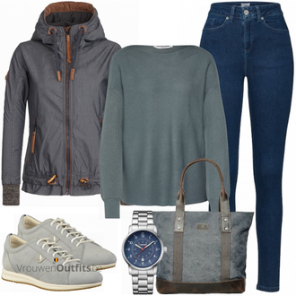 Outfit met blauw Sneaker Geox "Naketano Jas"