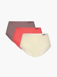 Women's panties Maxi 3Pack - light coral/ecru/brown cappuccino