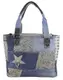 Sunsa Handtasche Damen Tasche Shopper Schultertasche Tote große Handgelenktasche Henkeltasche Damentasche Canvastasche Weekender retro Vintage mit Canvas Leder Reisetaschen Baumwolltasche jeans