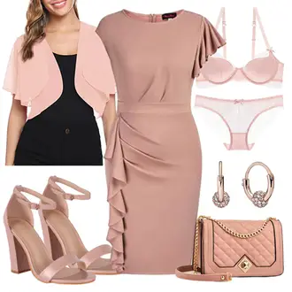 High Heels Outfit mit Rosa/Gold/Lila Sandalette/Sandalen Mit Absatz/Sandalen Mit Blockabsatz Elara "Cooles Outfit für den Sommer"