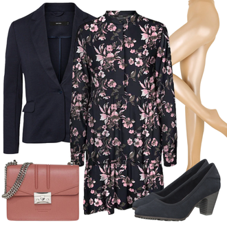 Outfit mit DunkelBlau/HellBlau/Blau Lederjacke/Blazerjacke/Blusenblazer/Boyfriend Blazer/Lässiger Blazer/Baumwoll ­Blazer/Eleganter Blazer/Strick­blazer/Kurzblazer/Sweatblazer/Lederjacke für Männer/Lederjacke VERO MODA "Business Look"