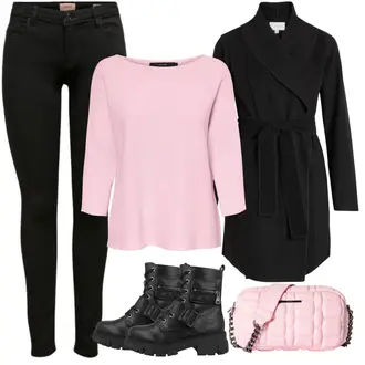 Outfit Inspo Schule mit Schwarz Biker Boot/Motorradstiefel/Springerstiefel/Schnürstiefel Dockers by Gerli "Das coolste Outfit Inspo"Look: Wasen, Konzert, Schule, Coachella